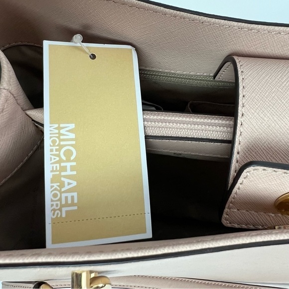 NWT MICHAEL Michael KORS Women’s Leather Tote Purse/Handbag Soft Pink Gold - Picture 7 of 16